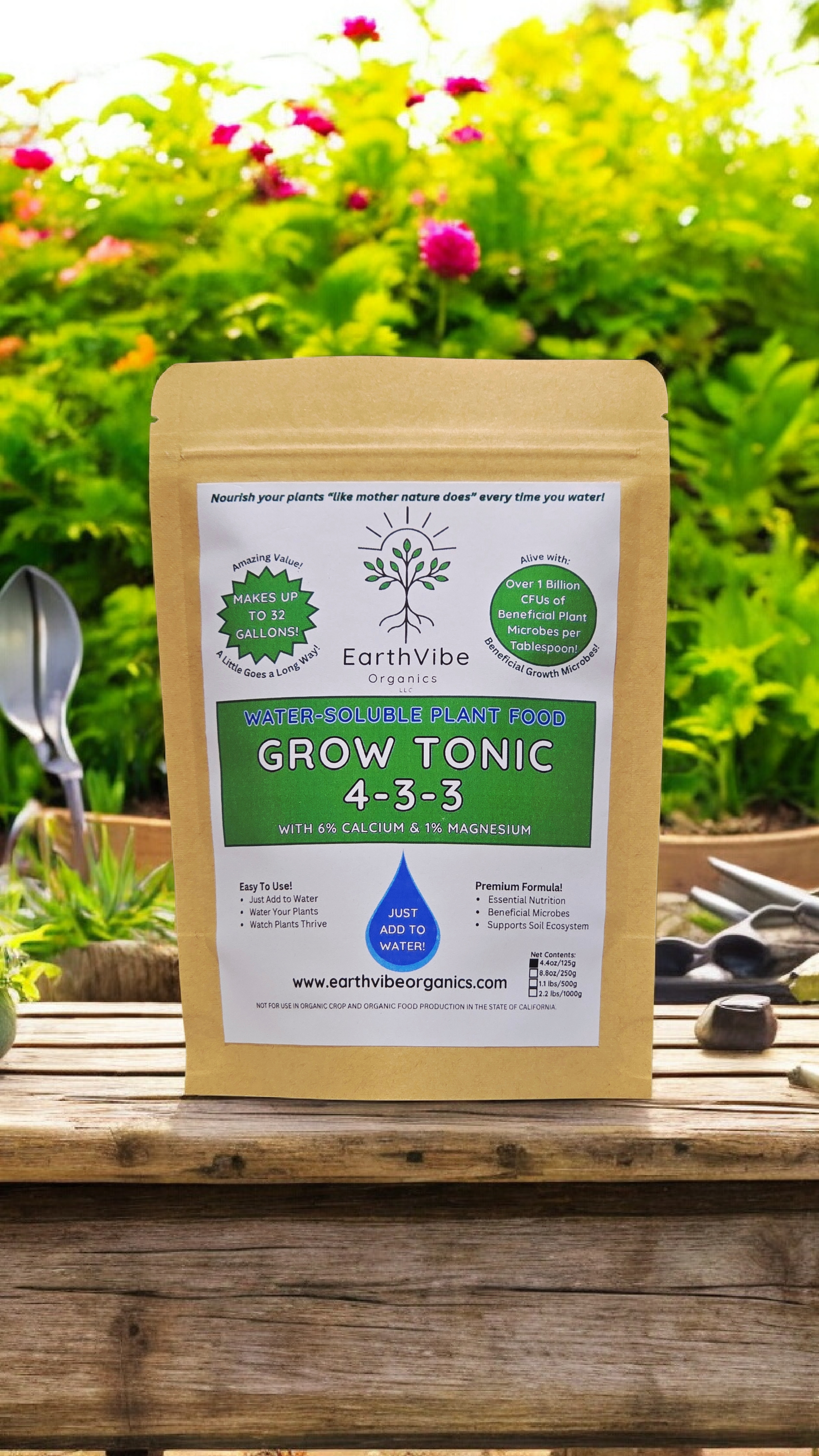 organic water soluble plant fertilizer Grow Tonic 4-3-3 Organic Fertilizer