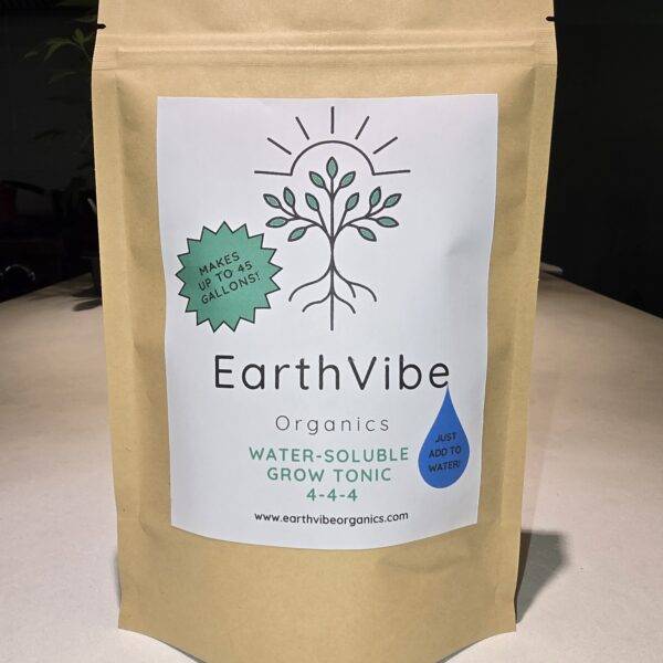 COMING SOON! Water-Soluble Grow Tonic Organic Water-In Fertilizer 4-4-4 + Ca, Mg & Su